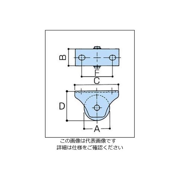 エスコ 60mm 戸車(重量用・V型・スティール製) EA986RA-60 1セット(3個