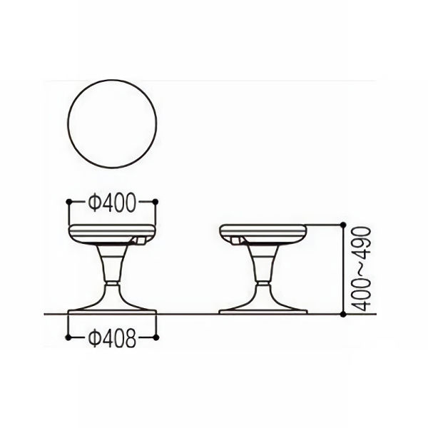 オカムラ 患者用スツール グレーシェル 肘なし 背無 円盤脚 座面回転