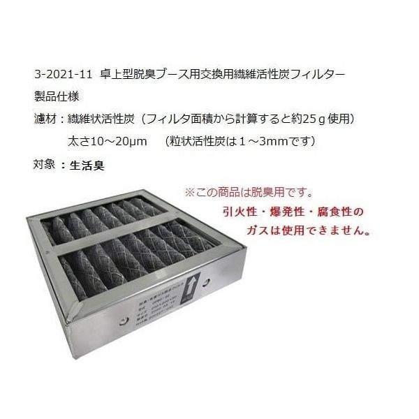 アズワン 卓上型脱臭ブース用交換用繊維活性炭フィルター(1枚入) 3