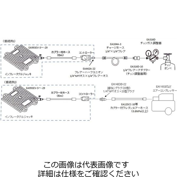 エスコ 11.0ton インフレータブルマットジャッキ EA993EV-11 1