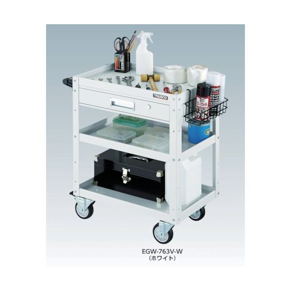 TRUSCO/トラスコ中山 ツールワゴン 750X500 浅型2引出 幕板付 ヤンググリーン NTS-720P-YG トラスコ中山 TRUSCO ツールワゴン イーグルワゴン 750X500 引出 天