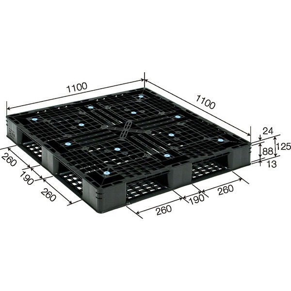 サンコー パレット D4-1111-7（PP） 81213200BL510 （直送品） - アスクル