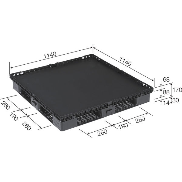 サンコー パレット D4-1111-M（キャスター付）BK 89800100BKRCP （直送品） - アスクル