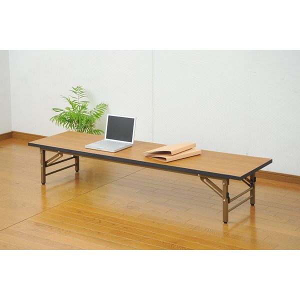 YAMAZEN 会議用テーブル ブラウン 幅1800×奥行450×高さ330mm 1台