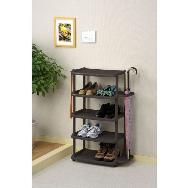 和泉化成 シューズラック5段 ダブル BR 3102BR 1セット(3個) - アスクル