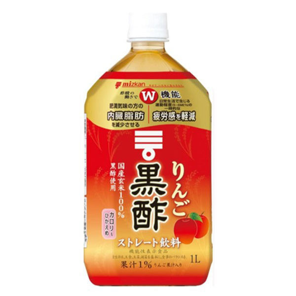 機能性表示食品】ミツカン りんご黒酢ストレート 1000ml 1セット（6本） - アスクル