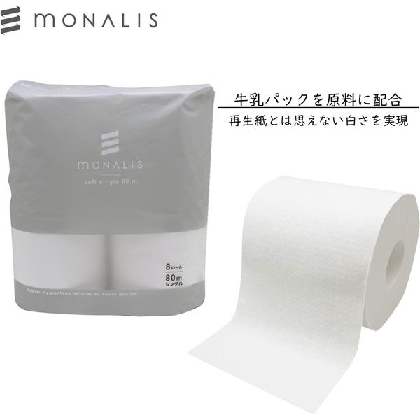 イトマン 【1ケース】トイレットペーパーモナリス80mシングル8 イトマン 【1ケース】トイレットペーパーモナリス80mシングル8