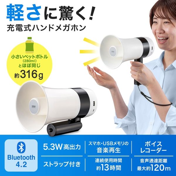 ノボル レイニーメガホンタフPlus6W 耐水・耐衝撃仕様(電池別売) (1台