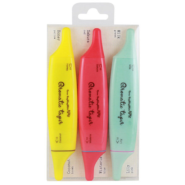 エポックケミカル 蛍光ペン テイパーシリーズ 3本セット 小型