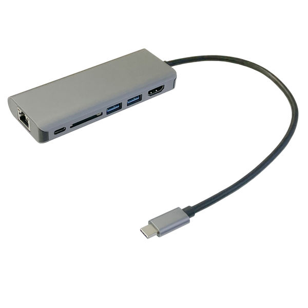ドッキングステーション USB Type-C接続 LANポート HDMIポート付属 ケーブル長30cm マルチDockアダプター USBハブ