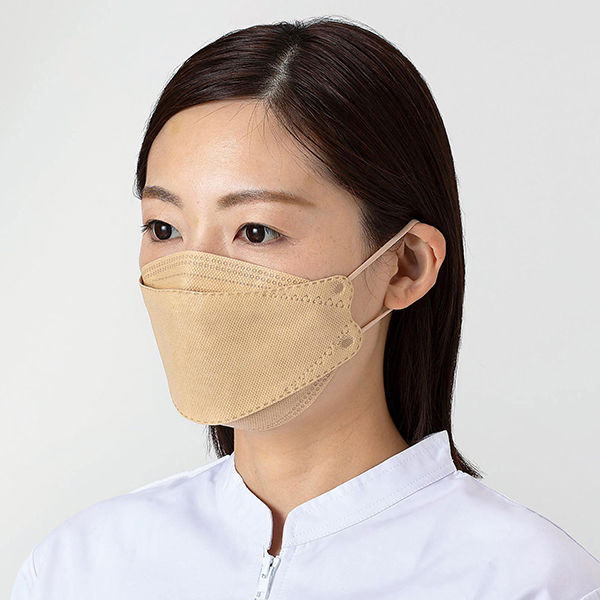 リーブル 立体型(ダイヤモンド型) サージカルマスク ベージュ 個