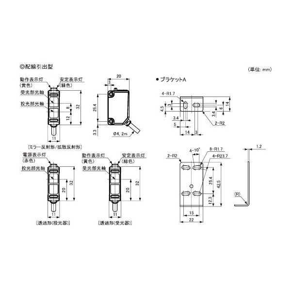 オートニクス 長距離検出小型光電センサ (回帰反射型/検出距離3m オートニクス 長距離検出小型光電センサ (回帰反射型/検出距離3m