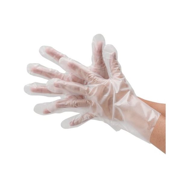 ポリエチレン手袋　外エンボス　エコノミー　クリア　M　1セット(6000枚:100枚×60パック) 川西工業 ポリエチレン手袋 外エンボス エコノミー 100枚入 クリア L