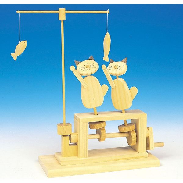 木製・猫のからくり・アンティーク玩具おもちゃ ねこ イギリスUSA 木製