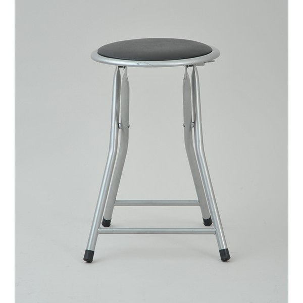 YAMAZEN フォールディングスツール 幅330×奥行310×高さ470mm シルバー