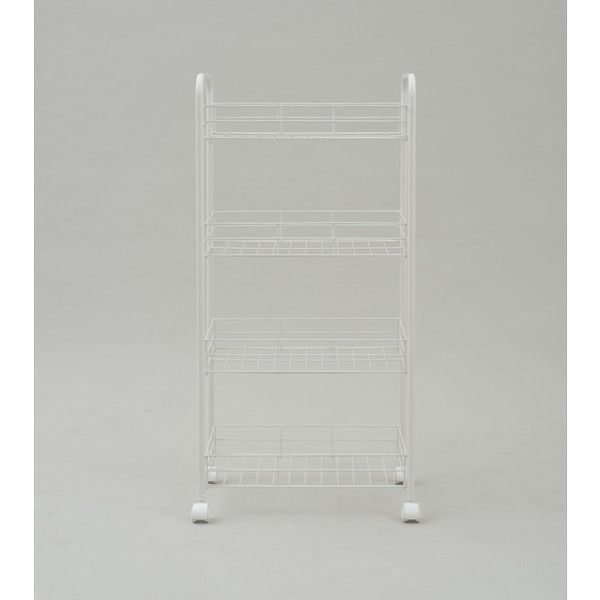 YAMAZEN スチールワゴンラック4段 幅400×奥行250×高さ840mm ホワイト