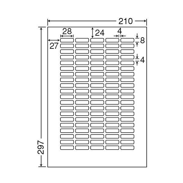 東洋印刷 ナナワード 粘着ラベルワープロ＆レーザー用 白 A4 100面 1箱