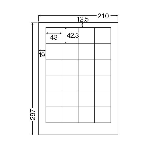 東洋印刷 ナナワード 粘着ラベルワープロ＆レーザー用 白 A4 24面 1箱