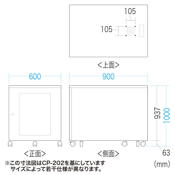 サンワサプライ 19インチマウントボックス（H1000・19U） W600×D900