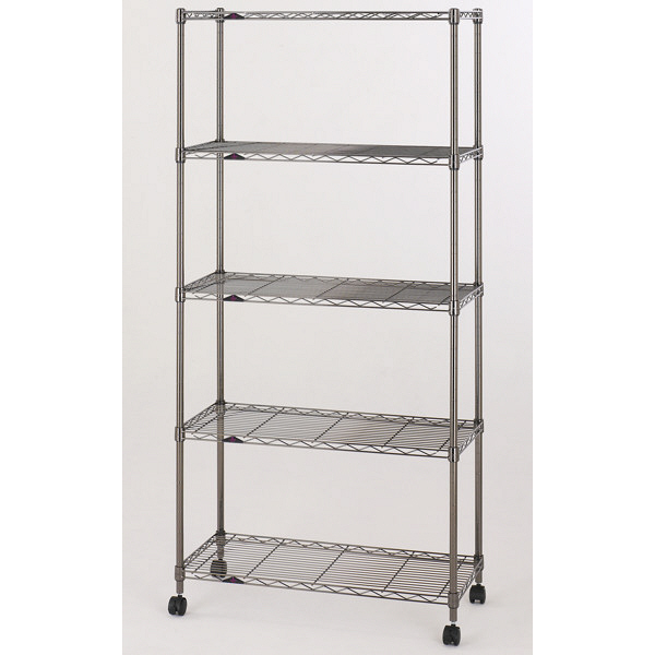 ルミナス ポール径19mm セット品 ワイヤーラック 4段 ブラック 幅745