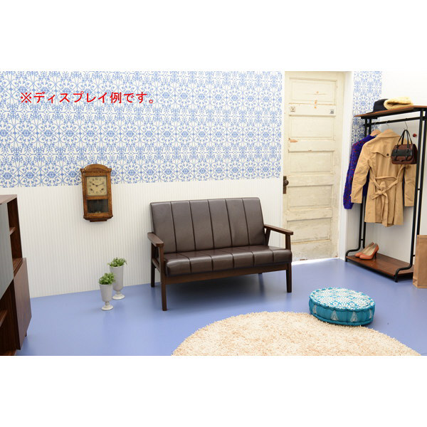 P*1様 ブラウンストライプデザイン2人掛けソファ P*1様 ブラウン