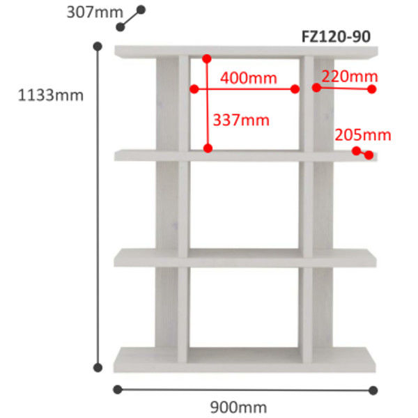 佐藤産業 フィズシェルフ 幅900×高さ1133mm ホワイト FZ120-90WH 1台 ...