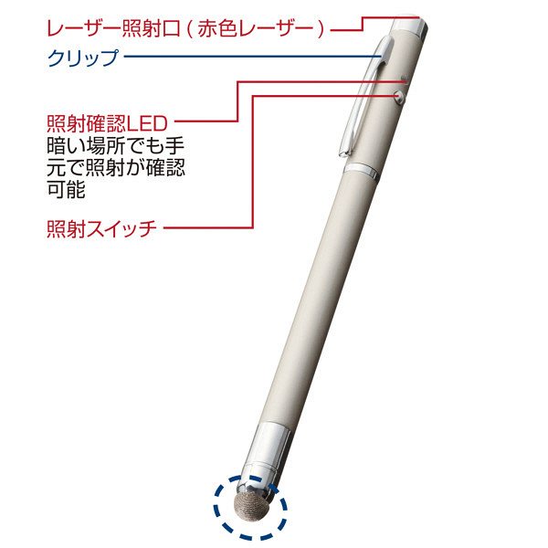 サンワサプライ レーザーポインター LP-RD307S 赤色レーザー 指示棒 最長550ｍｍ ボタン電池 連続使用30分（直送品）