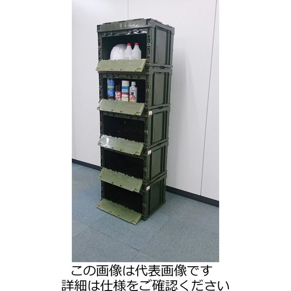 EA506AA-46 531x368x334mm/49.6L 折畳コンテナ(透明/青) エスコ