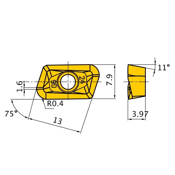 三菱マテリアル カッタ用インサート XPGT13T3PDFRーG1:HTI10 XPGT13T3PDFR-G1:HTI10  1セット(10個)（直送品） - アスクル