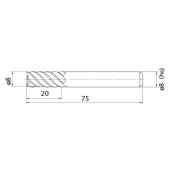 三菱マテリアル インパクトミラクルエンドミル VFMDD0800 1個（直送品