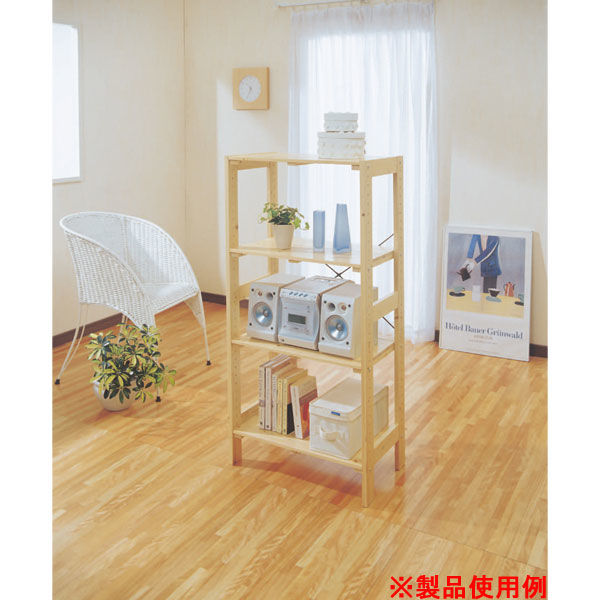 アイリスオーヤマ ラック 木製 4段 ディスプレイラック ウッディラック