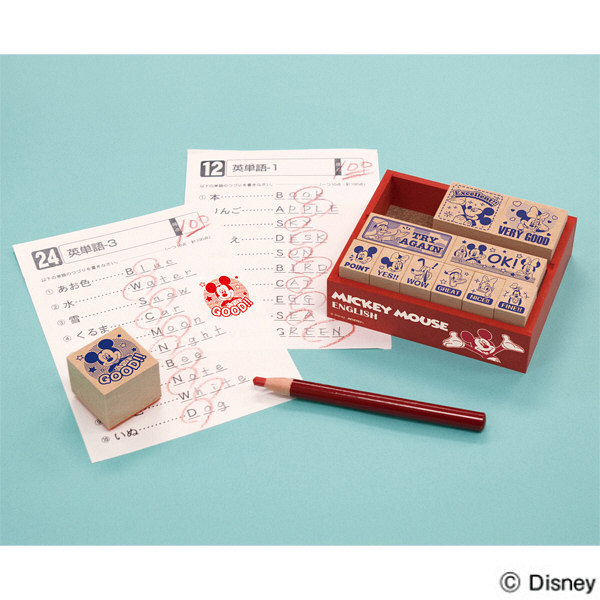 ビバリー 木製ごほうびスタンプ ディズニー ミッキーマウス 英語