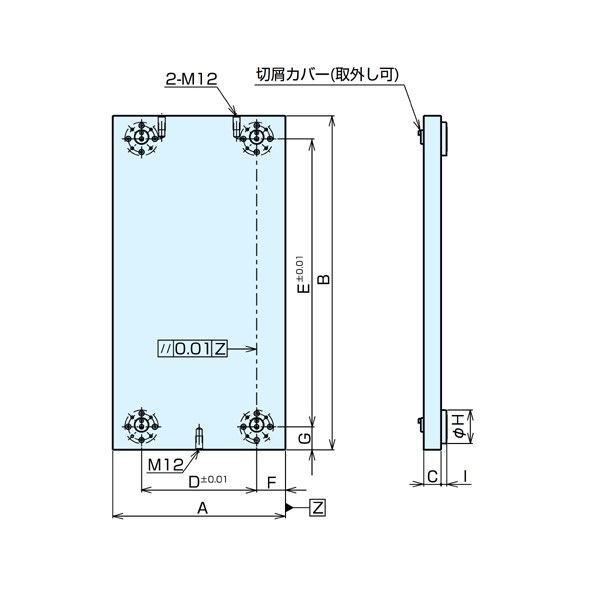 ナベヤ(NABEYA) 治具 針板 Ｑーロック内蔵イケール用取付プレート TBQ500T-PL 1台（直送品）