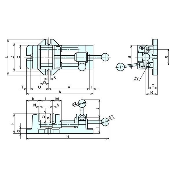 ナベヤ(NABEYA) クランプ クランプマスターバイス ＥＶＳ EVS75-3 1台（直送品）