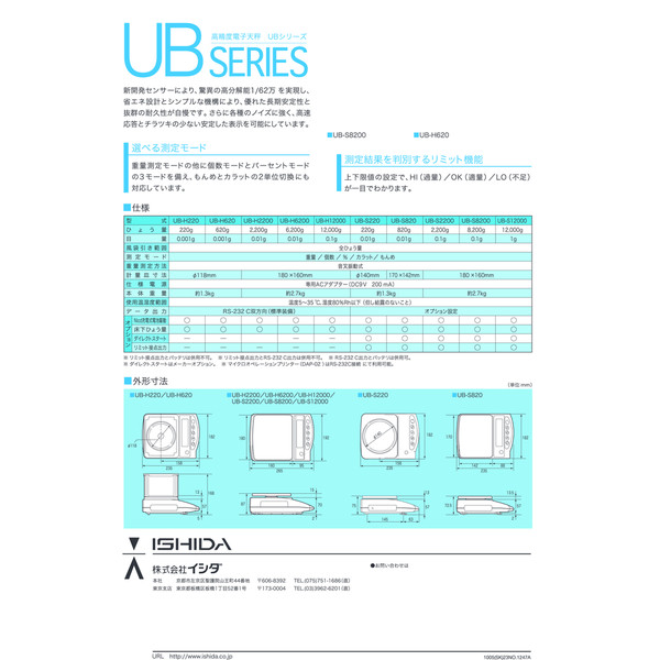 イシダ 音叉式電子天びん UBーH12000 UB-H12000 1台（直送品） - アスクル