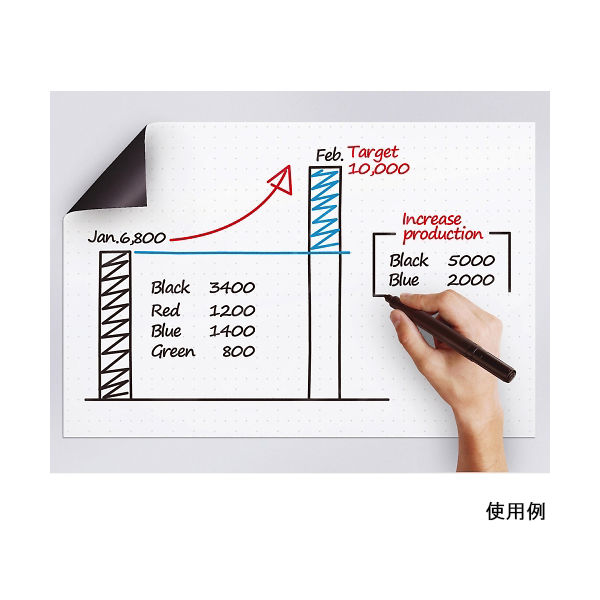 ニチレイマグネット 軽量薄型ホワイトボードマグネシート 300×450 LWB