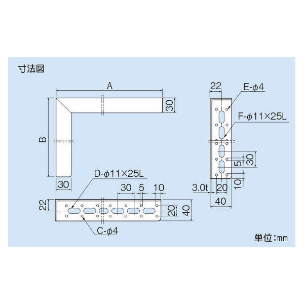 因幡電機産業 L型ブラケットM仕様 LBMー1ーZ LBM-1-Z 1セット(10個