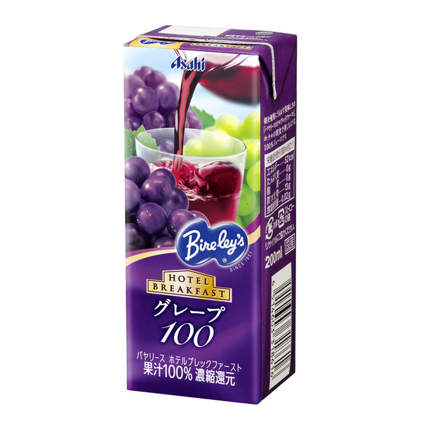 バヤリース ホテルブレックファースト グレープ100 紙パック 200ml 1