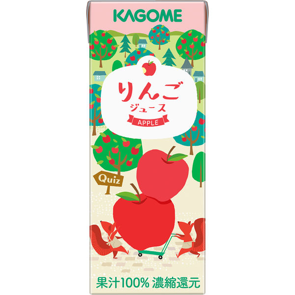 紙パック】カゴメ 果汁100％ りんごジュース 200ml 1セット（48本