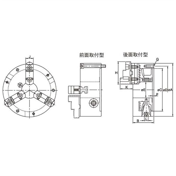 ファーステック 4爪生硬兼用スクロールチャック FT-SK14F 1台（直送品