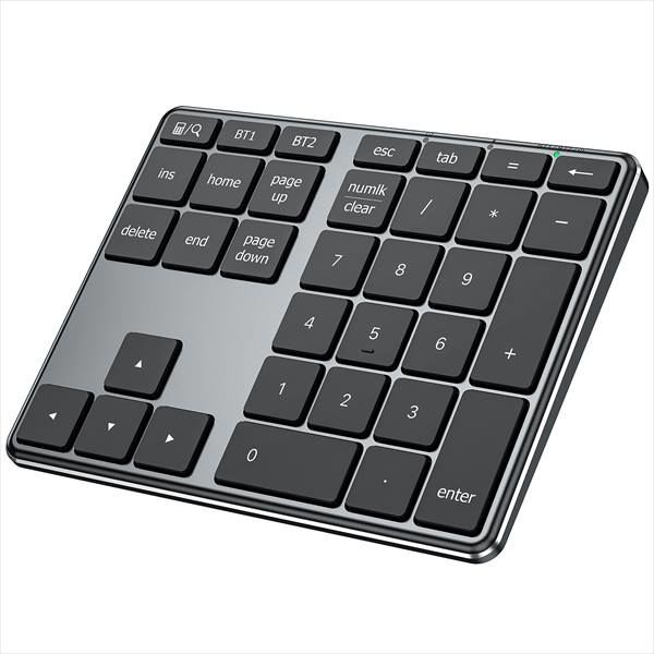 テンキー Bluetoothテンキーボード 超薄型 マルチペアリング Type-C充電式 IC-KP10 ブラック iClever