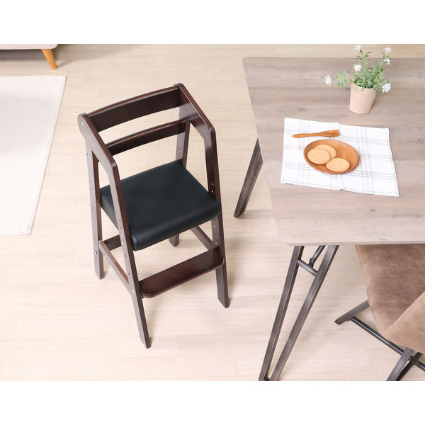 不二貿易 木製ベビーチェアー ダークブラウン 14939 1台（直送品