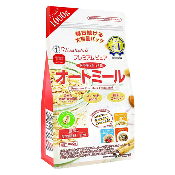 日食 プレミアム ピュア トラディショナルオートミール 1000g 3袋 日本食品製造 大容量