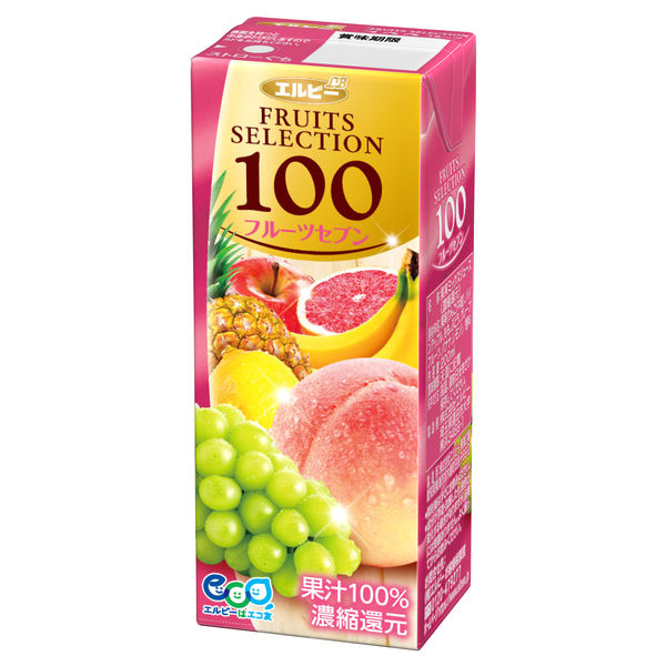 アウトレット】エルビー Fruits Selection100 フルーツセブン 200ml 1セット（48本）ジュース ミックス - アスクル