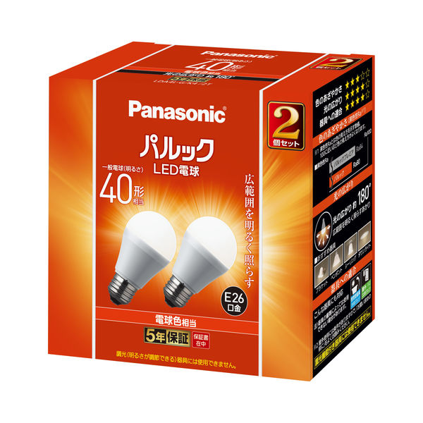 パナソニック LED電球 一般電球タイプ E26口金 40形 電球色 広配光