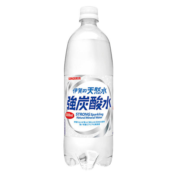 サンガリア 伊賀の天然水 強炭酸水 1L 1箱（12本入） - アスクル