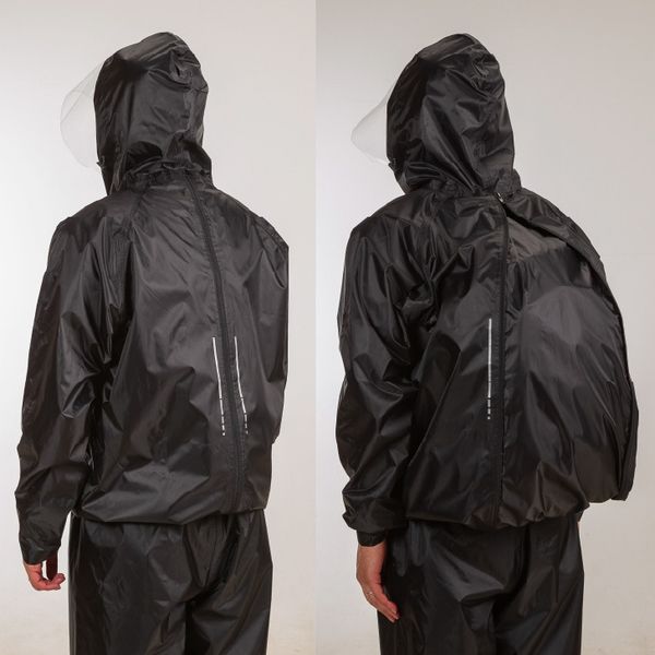 アクセス リュックインレインスーツ 上下セット ブラック 3L