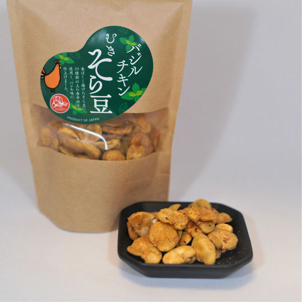 飯尾産業 75ｇバジルチキンむきそら豆×12袋 4956803012824 1箱（12袋入）（直送品） - アスクル