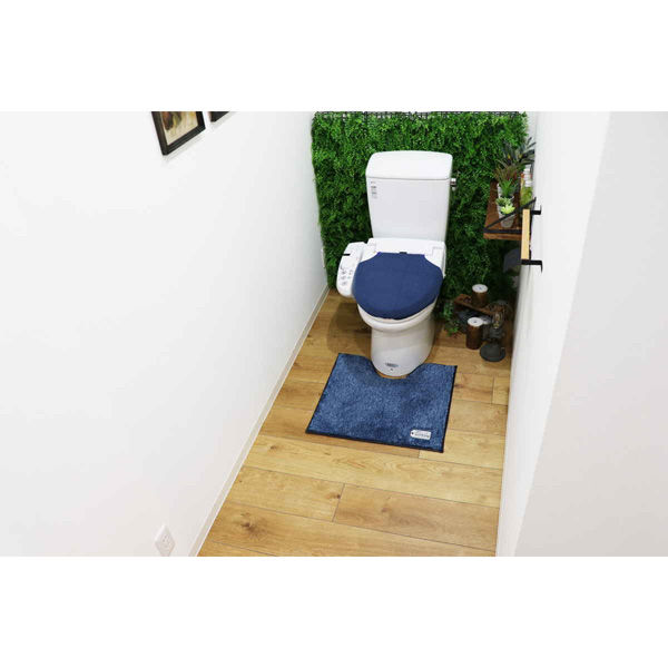 カキウチ トイレマット 55×60cm TOWARD トイレ マット ネイビー 367509 1個（直送品） アスクル