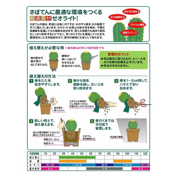 花ごころ さぼてん・多肉植物の土 12L 4977445108805 1個 アスクル